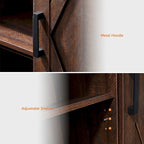 Meuble TV / Armoire de rangement en bois avec porte coulissante de style ferme