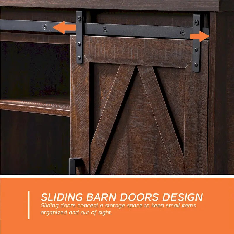 Meuble TV / Armoire de rangement en bois avec porte coulissante de style ferme