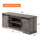 Meuble TV / Armoire de rangement en bois avec porte coulissante de style ferme