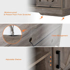 Meuble TV / Armoire de rangement en bois avec porte coulissante de style ferme