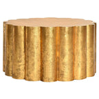 Table basse Tambour doré - 71 cm (L) x 71 cm (P) x 38 cm (H)