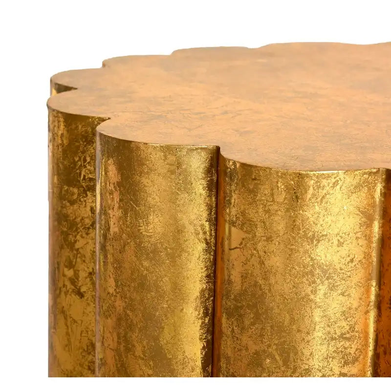 Table basse Tambour doré - 71 cm (L) x 71 cm (P) x 38 cm (H)