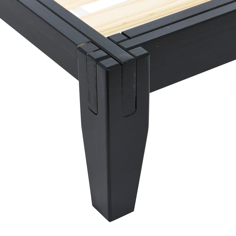 Lit plateforme en bois massif avec assemblage japonais
