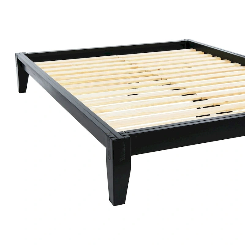 Lit plateforme en bois massif avec assemblage japonais