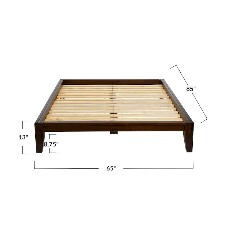 Lit plateforme en bois massif avec assemblage japonais