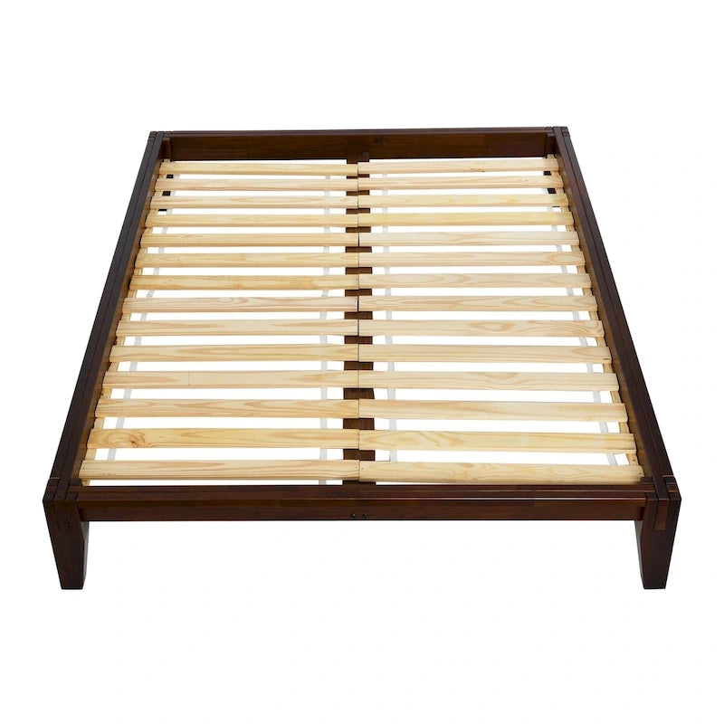 Lit plateforme en bois massif avec assemblage japonais