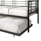Lit de repos métallique contemporain de taille double avec lit gigogne