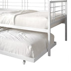 Lit de repos métallique contemporain de taille double avec lit gigogne