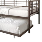Lit de repos métallique contemporain de taille double avec lit gigogne