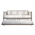 Lit de repos métallique contemporain de taille double avec lit gigogne