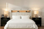 Celia Modern 61.5 Geometric Pattern Bed with Storage Headboard and Warm Night Light by HULALA HOME