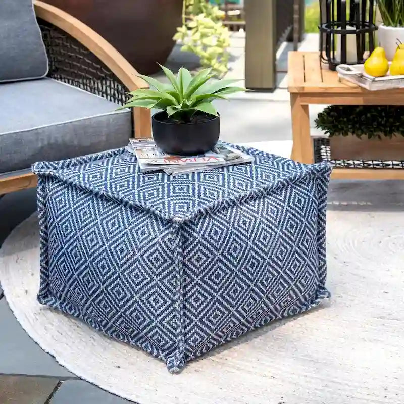 Pouf Ottoman Intérieur/Extérieur à Motif Aztèque