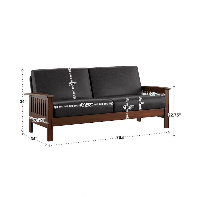 Canapé en chêne de style Mission