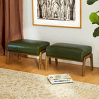 Tabourets d'appoint en similicuir style Mid-Century