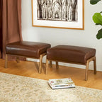 Tabourets d'appoint en similicuir style Mid-Century