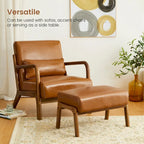 Tabourets d'appoint en similicuir style Mid-Century