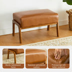 Tabourets d'appoint en similicuir style Mid-Century