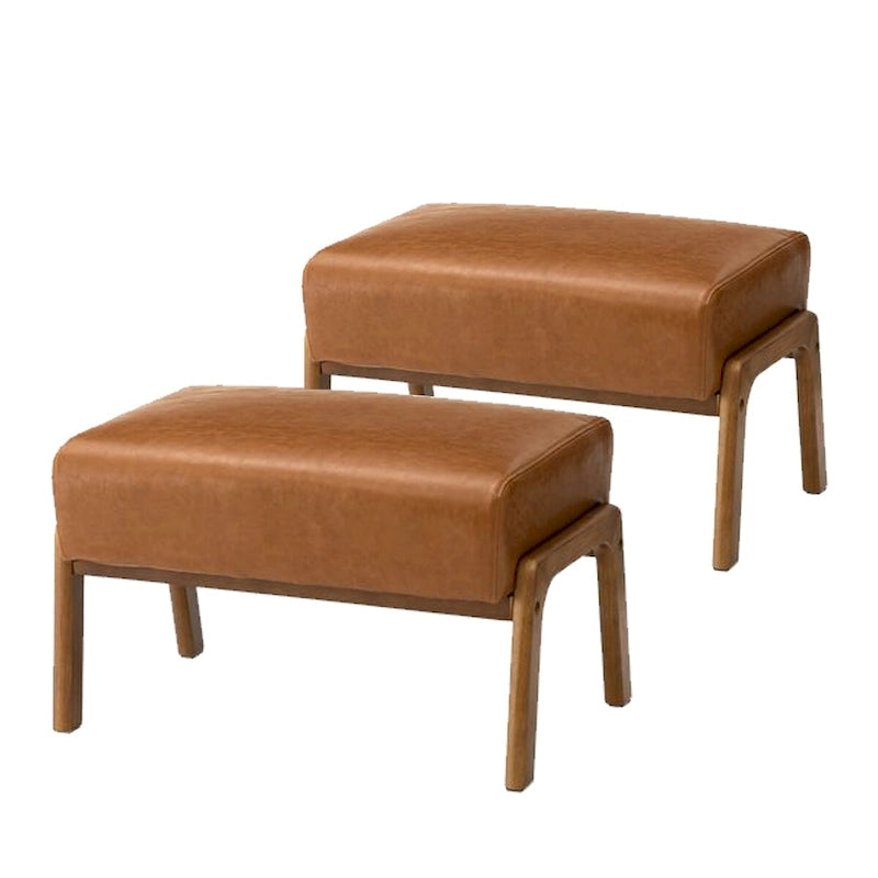 Tabourets d'appoint en similicuir style Mid-Century