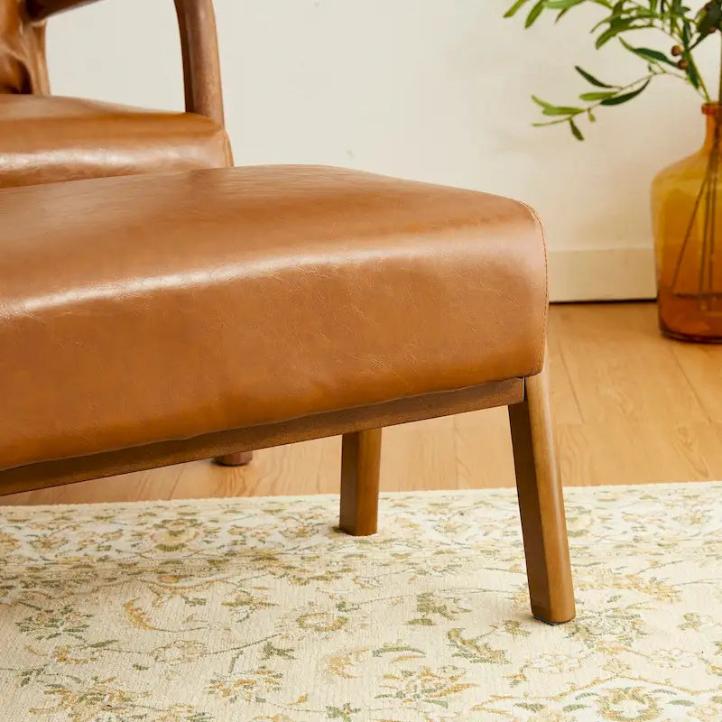 Tabourets d'appoint en similicuir style Mid-Century