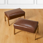 Tabourets d'appoint en similicuir style Mid-Century