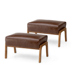 Tabourets d'appoint en similicuir style Mid-Century