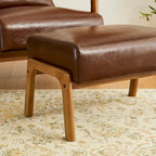 Tabourets d'appoint en similicuir style Mid-Century