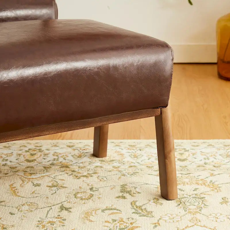 Tabourets d'appoint en similicuir style Mid-Century
