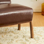 Tabourets d'appoint en similicuir style Mid-Century