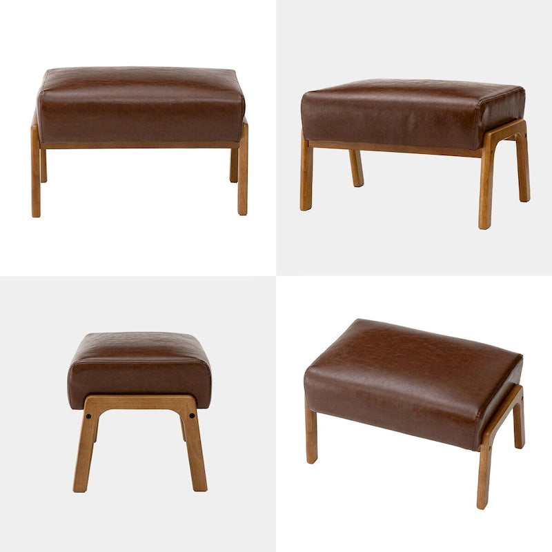 Tabourets d'appoint en similicuir style Mid-Century