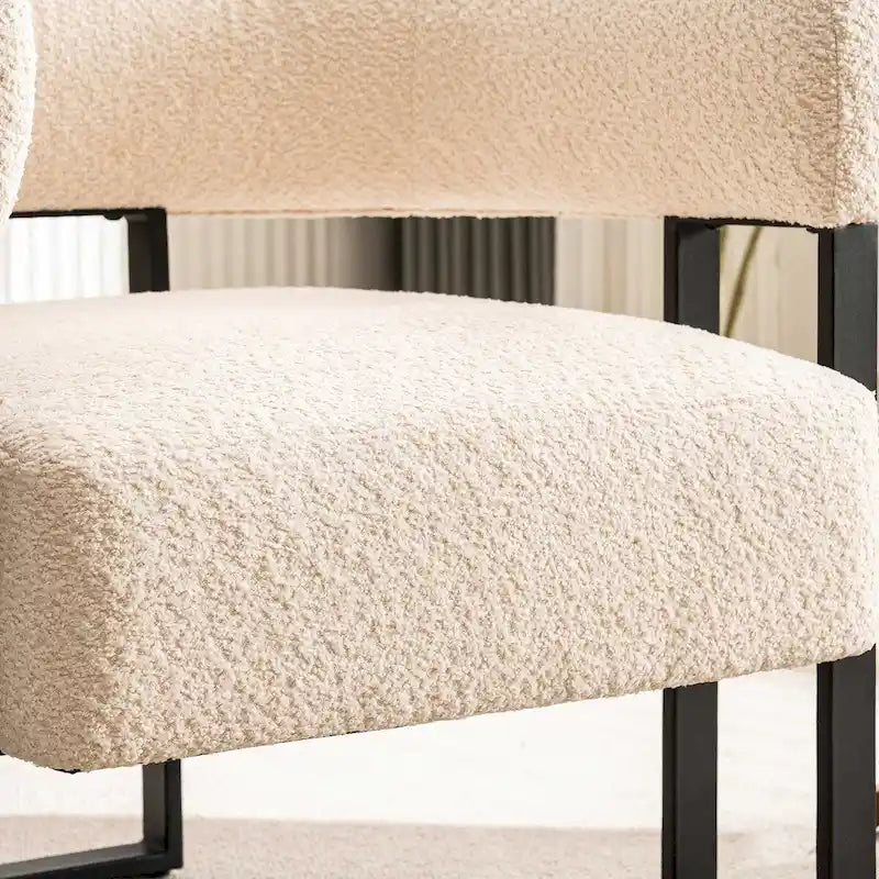 Fauteuil d'appoint individuel en velours Teddy Rembourré, fauteuil moderne d'angle rembourré en bouclette pour salon et chambre