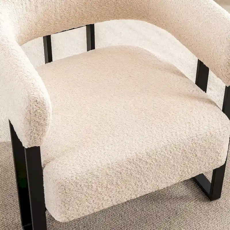 Fauteuil d'appoint individuel en velours Teddy Rembourré, fauteuil moderne d'angle rembourré en bouclette pour salon et chambre