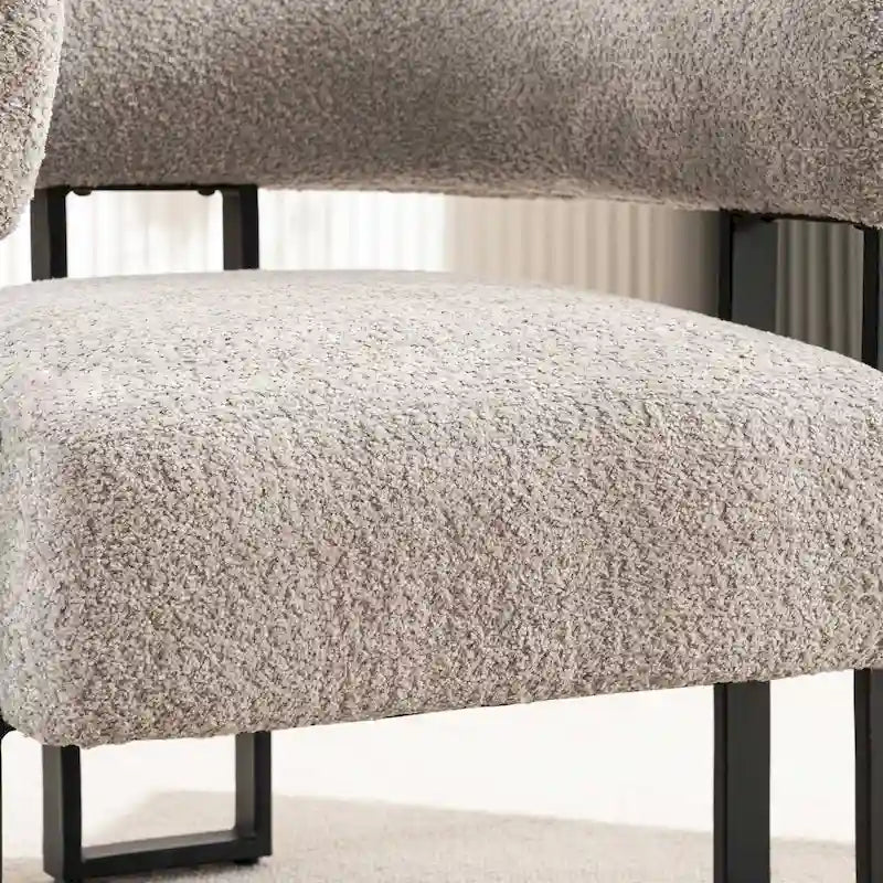 Fauteuil d'appoint individuel en velours Teddy Rembourré, fauteuil moderne d'angle rembourré en bouclette pour salon et chambre