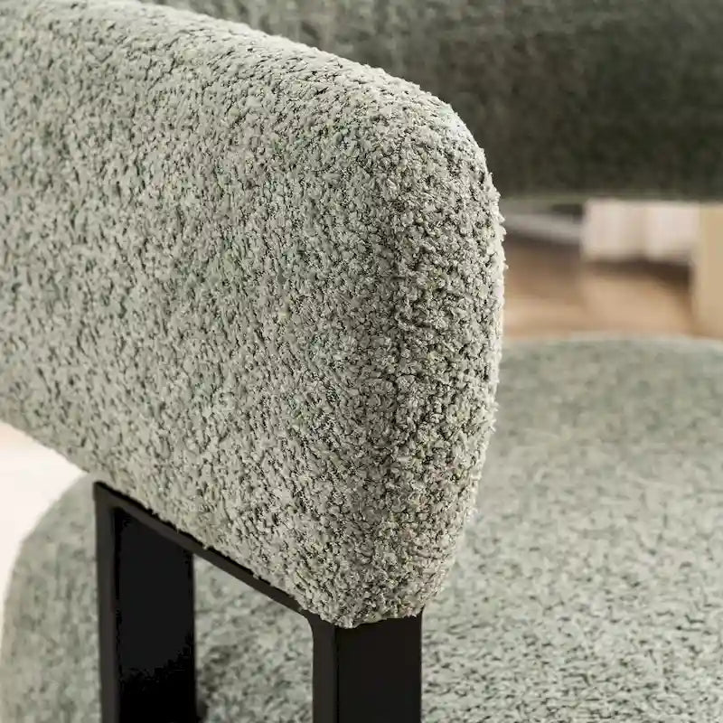 Fauteuil d'appoint individuel en velours Teddy Rembourré, fauteuil moderne d'angle rembourré en bouclette pour salon et chambre
