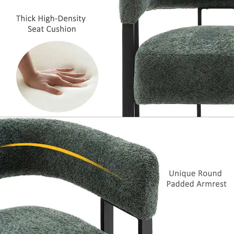 Fauteuil d'appoint individuel en velours Teddy Rembourré, fauteuil moderne d'angle rembourré en bouclette pour salon et chambre