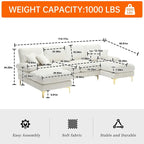 Canapé d'angle modulaire en U avec double méridienne