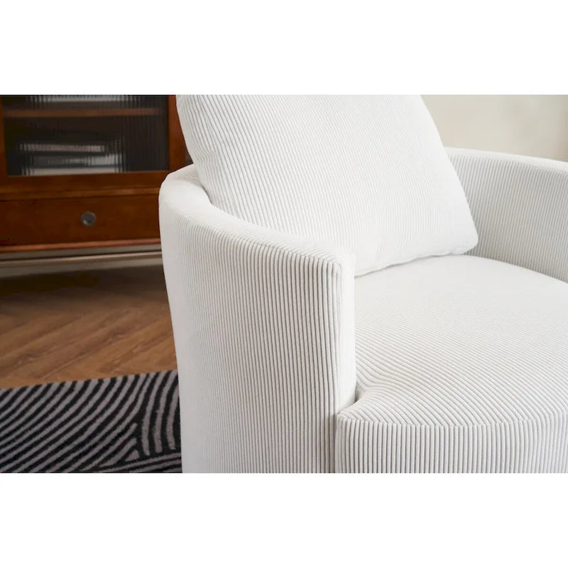 Fauteuil pivotant en velours côtelé moderne, lot de 1