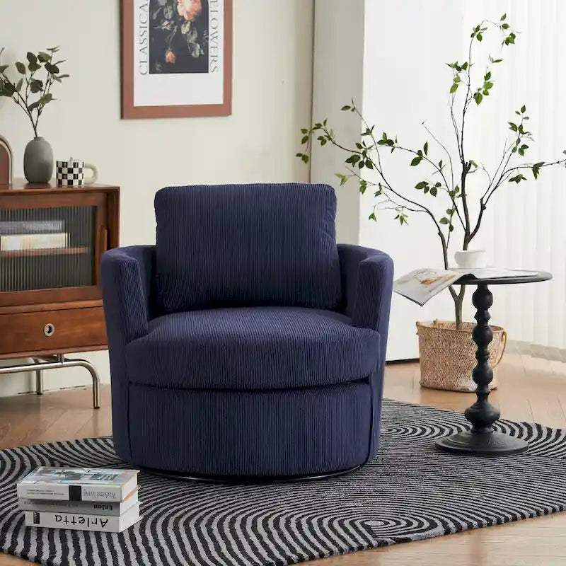Fauteuil pivotant en velours côtelé moderne, lot de 1