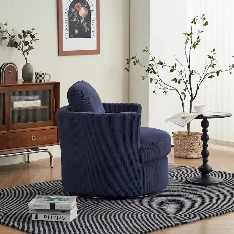 Fauteuil pivotant en velours côtelé moderne, lot de 1