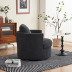 Fauteuil pivotant en velours côtelé moderne, lot de 1