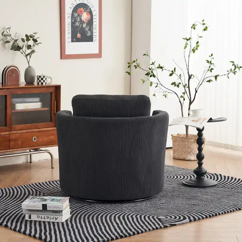 Fauteuil pivotant en velours côtelé moderne, lot de 1