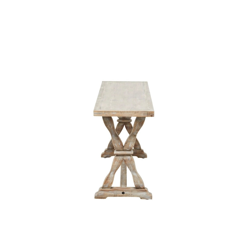 Console ou banc en bois avec des accents vieillis - Marron