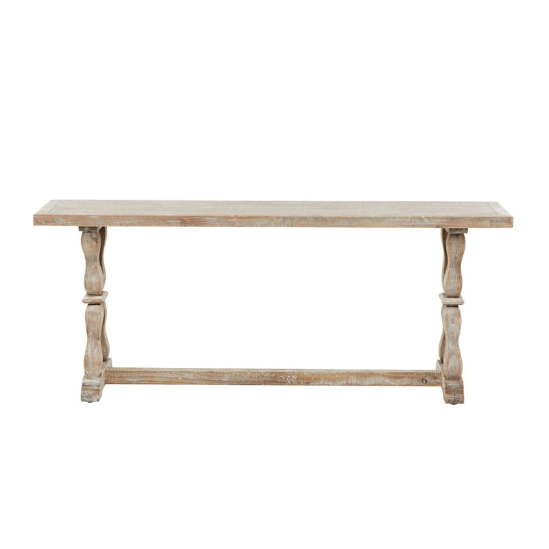 Console ou banc en bois avec des accents vieillis - Marron