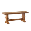 Banc de salle à manger en bois avec pieds tréteaux bicolores