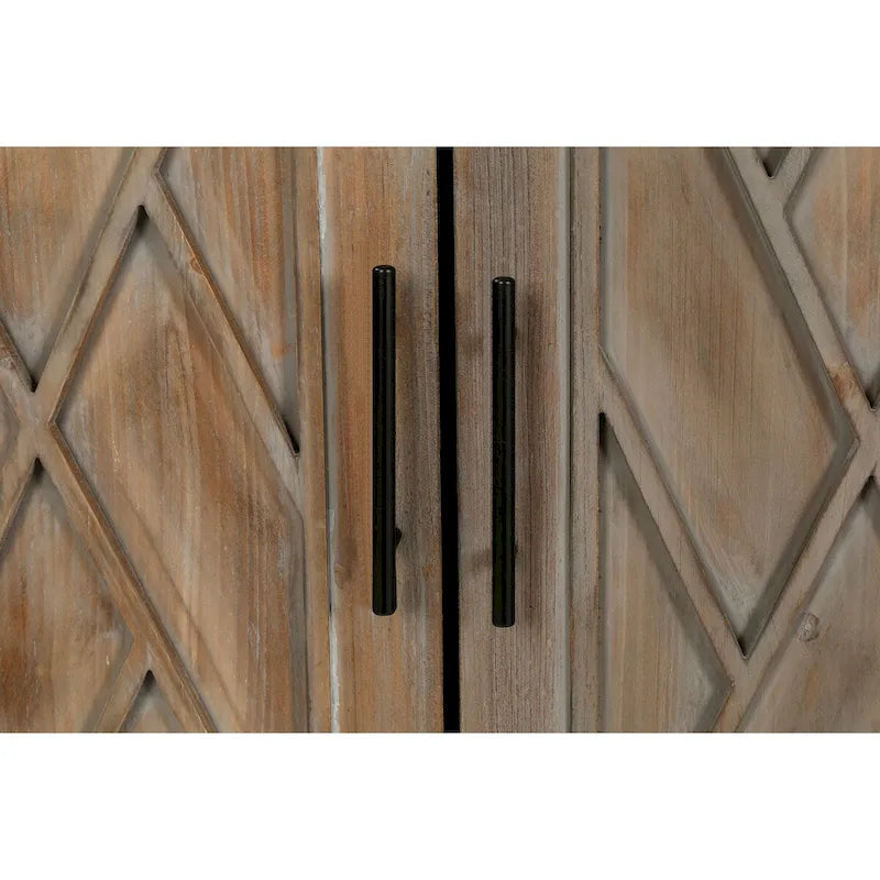 Buffet en Bois 4 Portes, Sergé, Style Américain Vintage