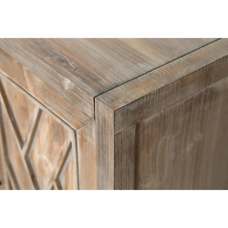 Buffet en Bois 4 Portes, Sergé, Style Américain Vintage