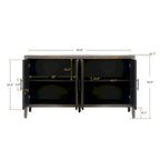 Buffet en Bois 4 Portes, Sergé, Style Américain Vintage
