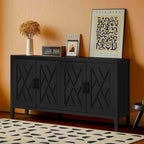 Buffet en Bois 4 Portes, Sergé, Style Américain Vintage