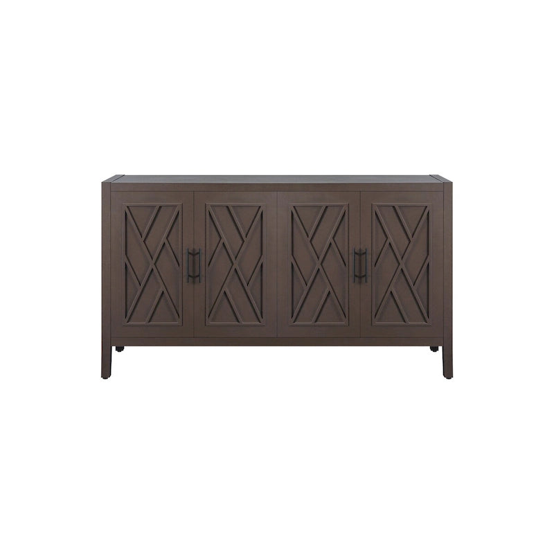 Buffet en Bois 4 Portes, Sergé, Style Américain Vintage