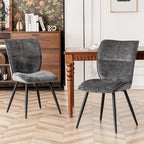Chaises de salle à manger hautes en tissu capitonné, lot de 2