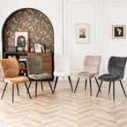 Chaises de salle à manger hautes en tissu capitonné, lot de 2